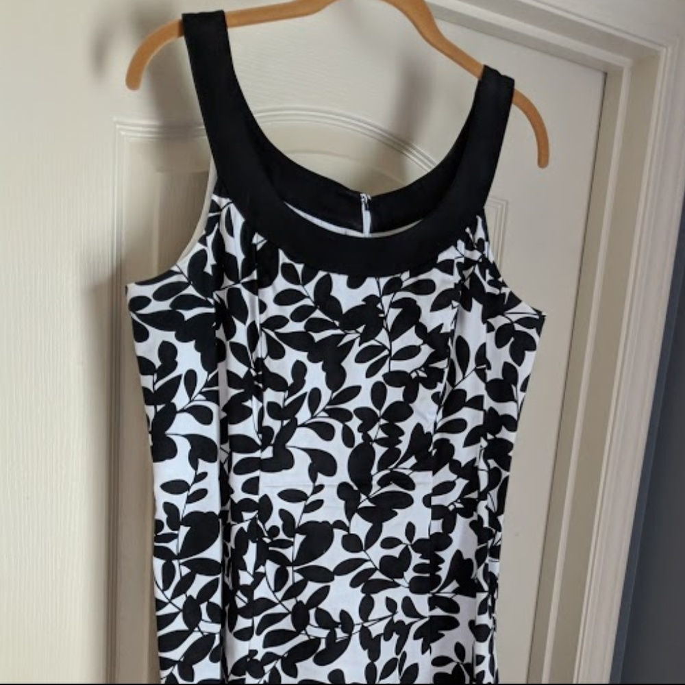 Black and White Flare Midi Dress